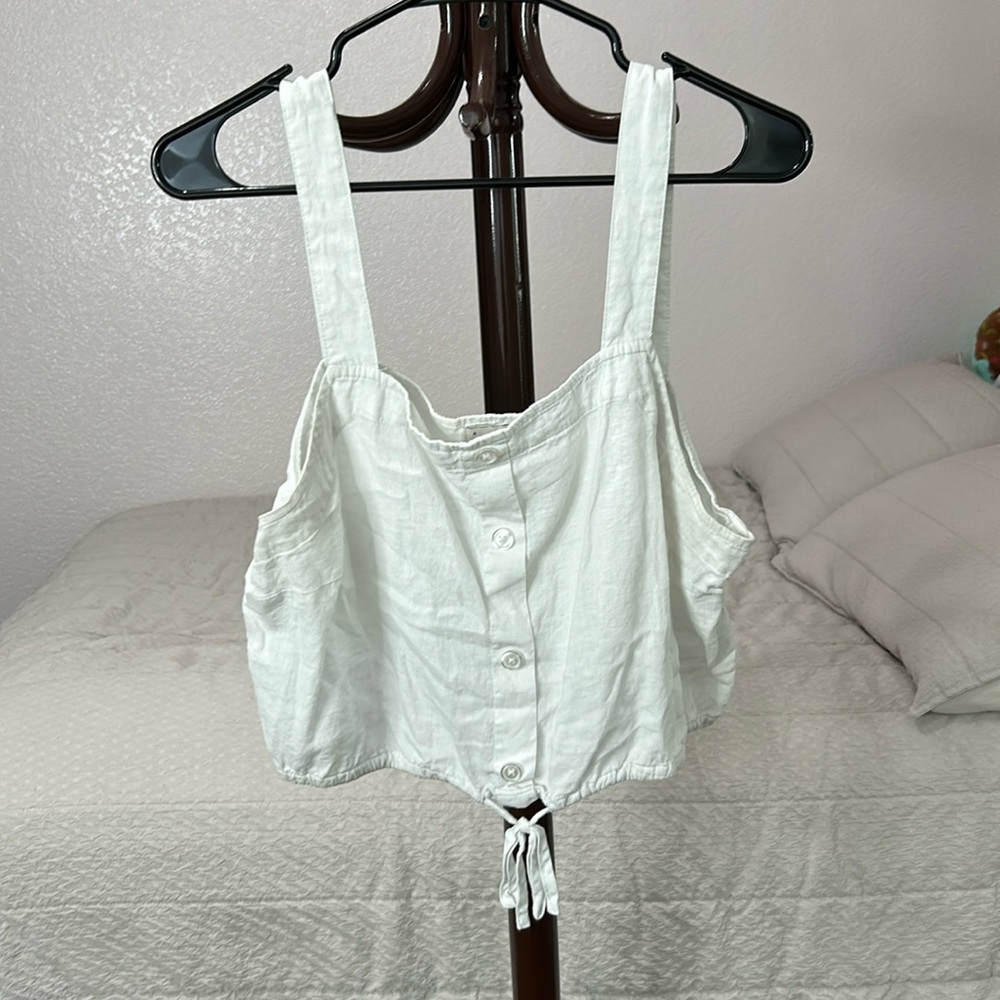 White XL crop top